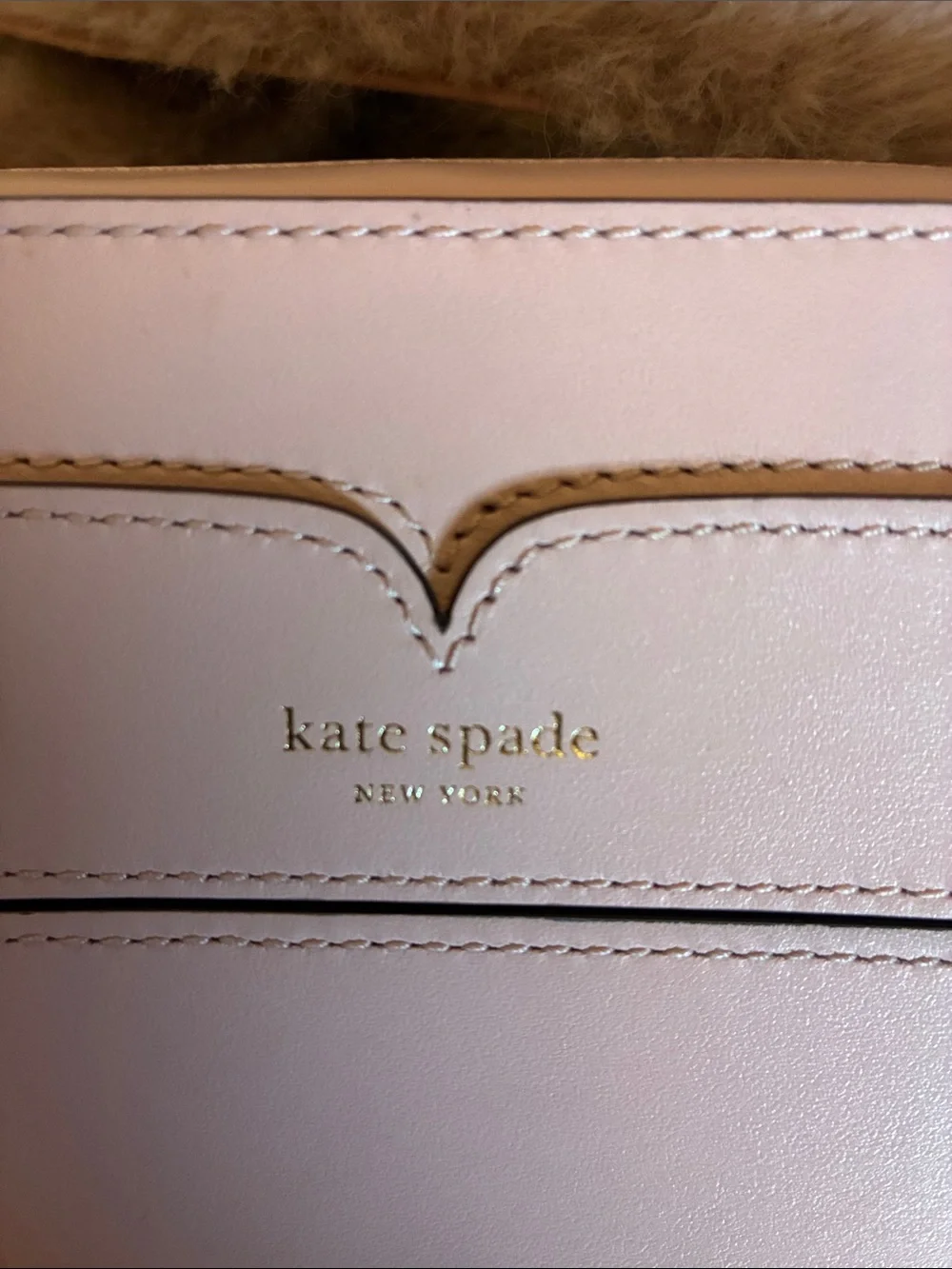 Kate Spade New York Harper Crossbody Bag Pink with Faux Fur Strap